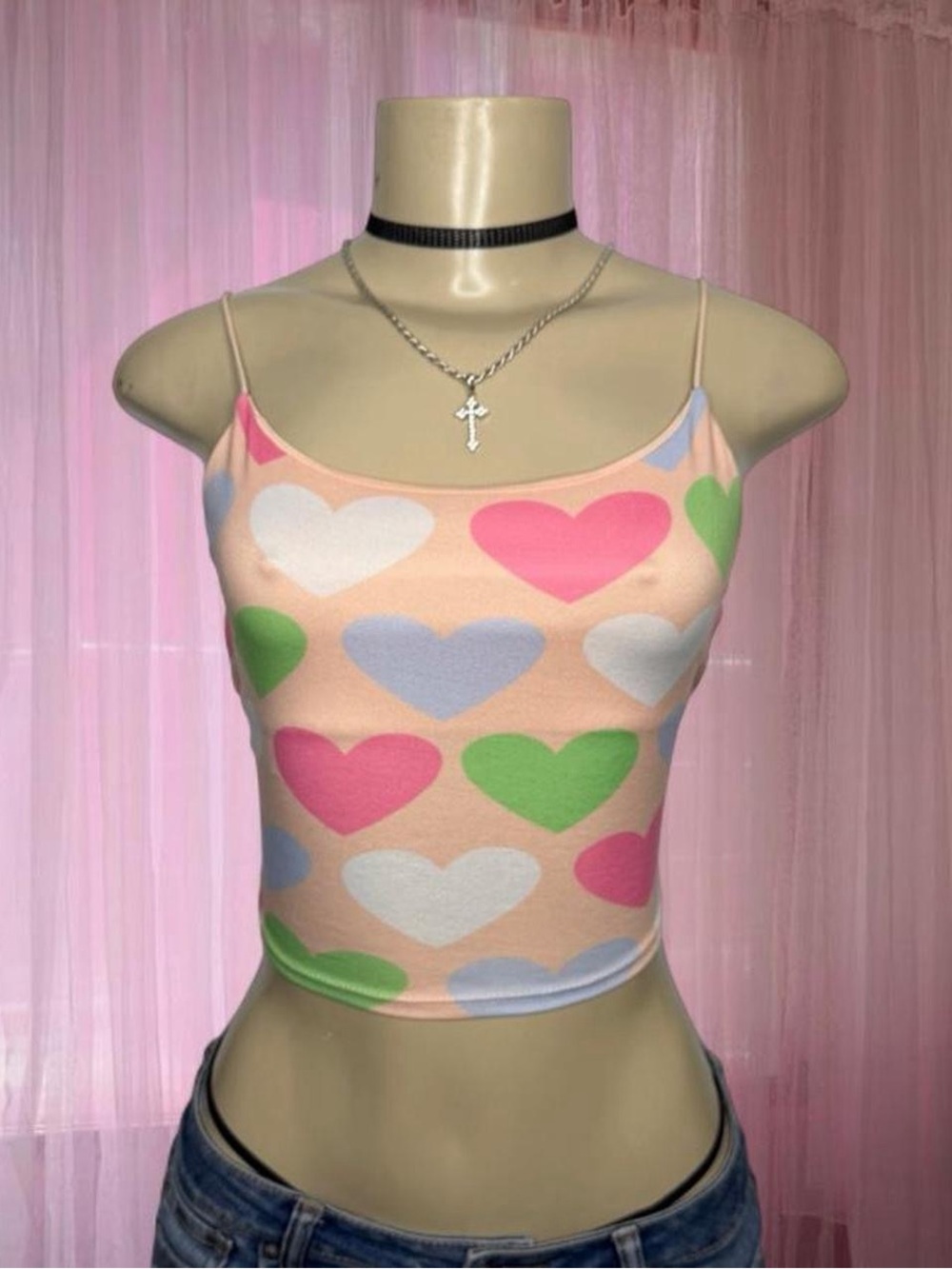 Y2K papaya heart cami ♥️